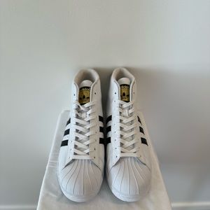 Size 13 White/Black Adidas “Pro Model”